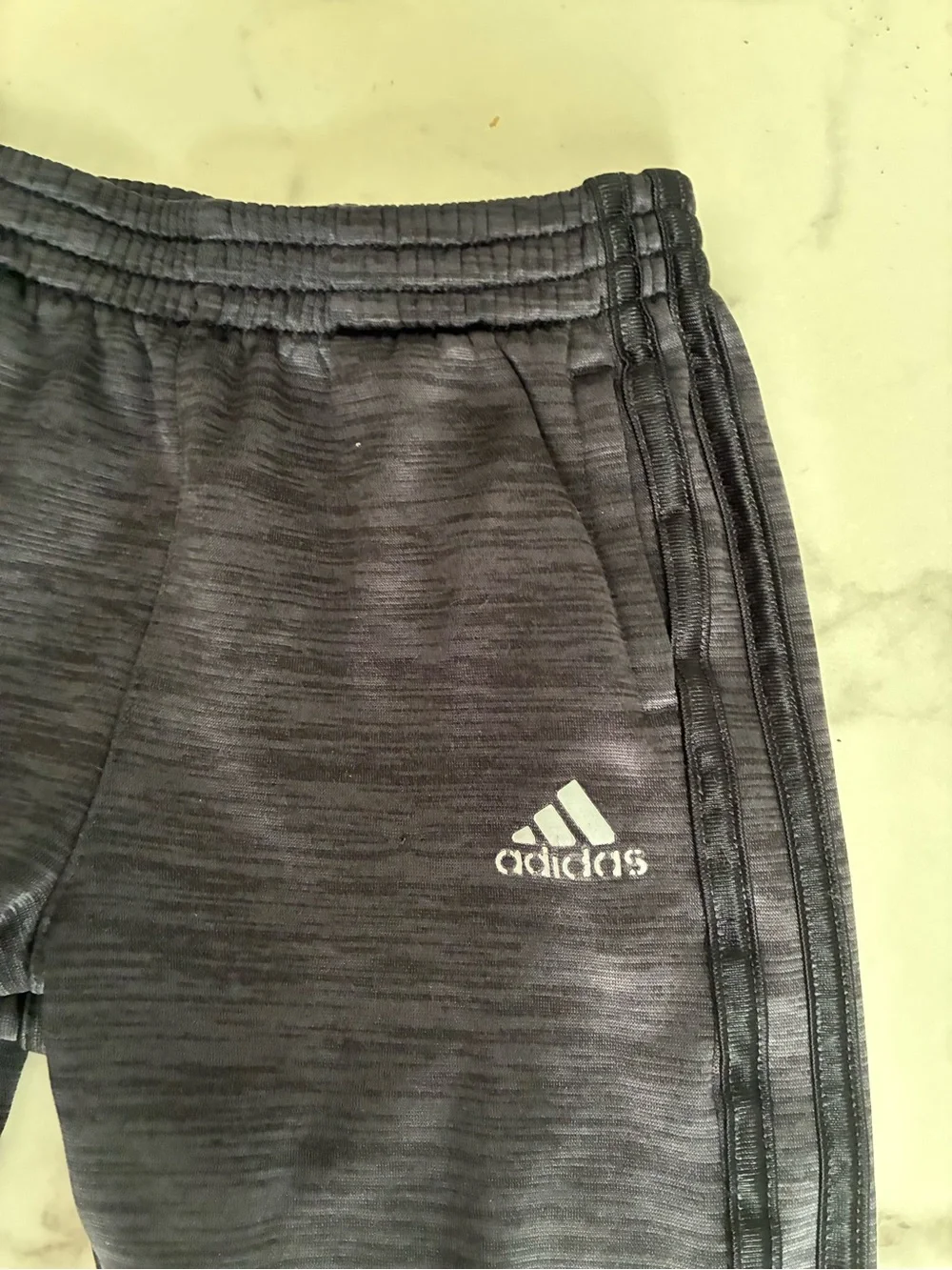 adidas Kids Black Heather Jogger Pants with Logo